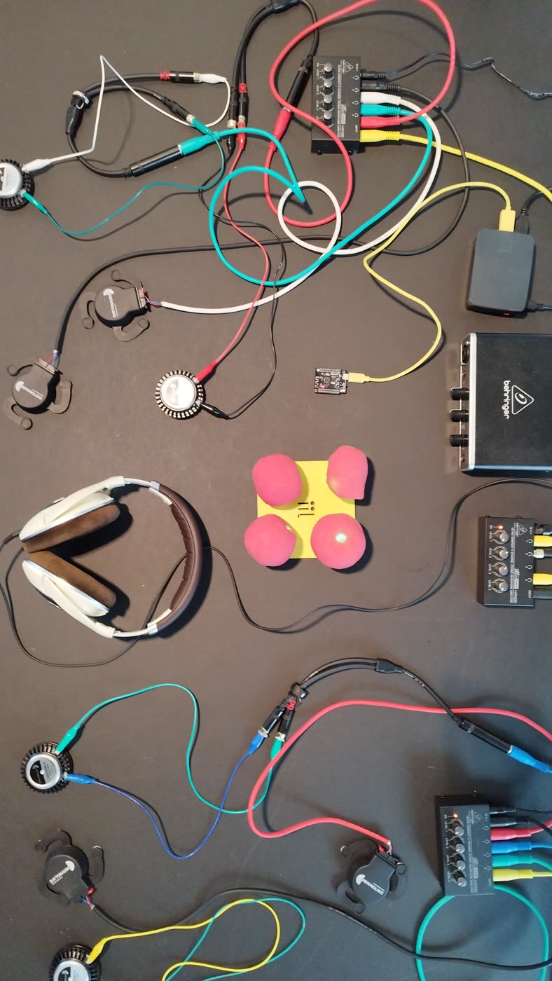 Behind the scenes: wiring, receivers and the hearts from above