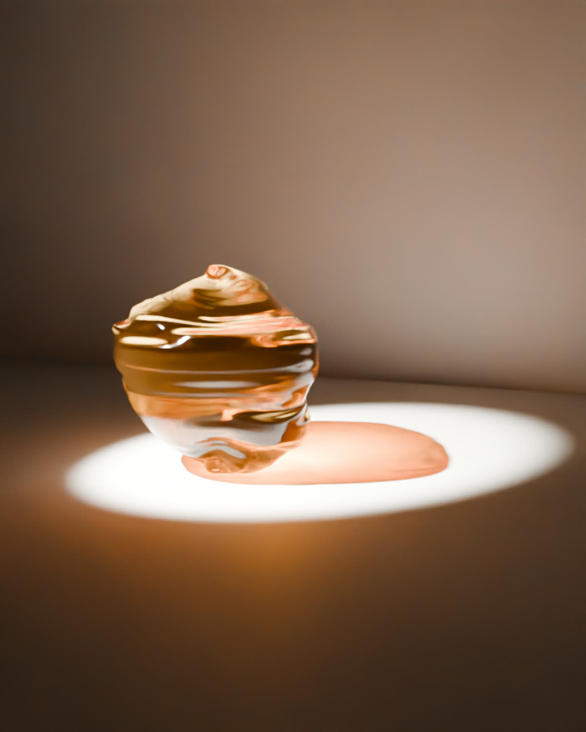Render of a cast data sculpture with light passing through it